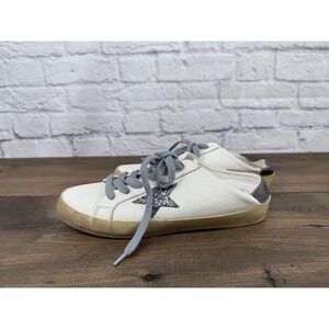 Shu Shop Quinta Women's White Glitter Star Mules Sneakers Size 8 Casual Shoes
